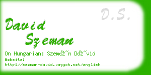 david szeman business card